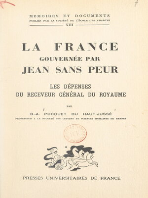 cover image of La France gouvernée par Jean Sans Peur